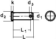DIN 1444 — штифт цилиндрический с плоской головкой.