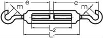 Талреп крюк-крюк DIN 1480 - размеры, характеристики.
