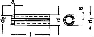 DIN 1481 — штифт пружинный цилиндрический.