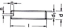 DIN 551 — винт установочный с прямым шлицем и плоским концом.