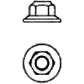 ISO 7043 — гайка самоконтрящаяся с нейлоновым кольцом и с фланцем.